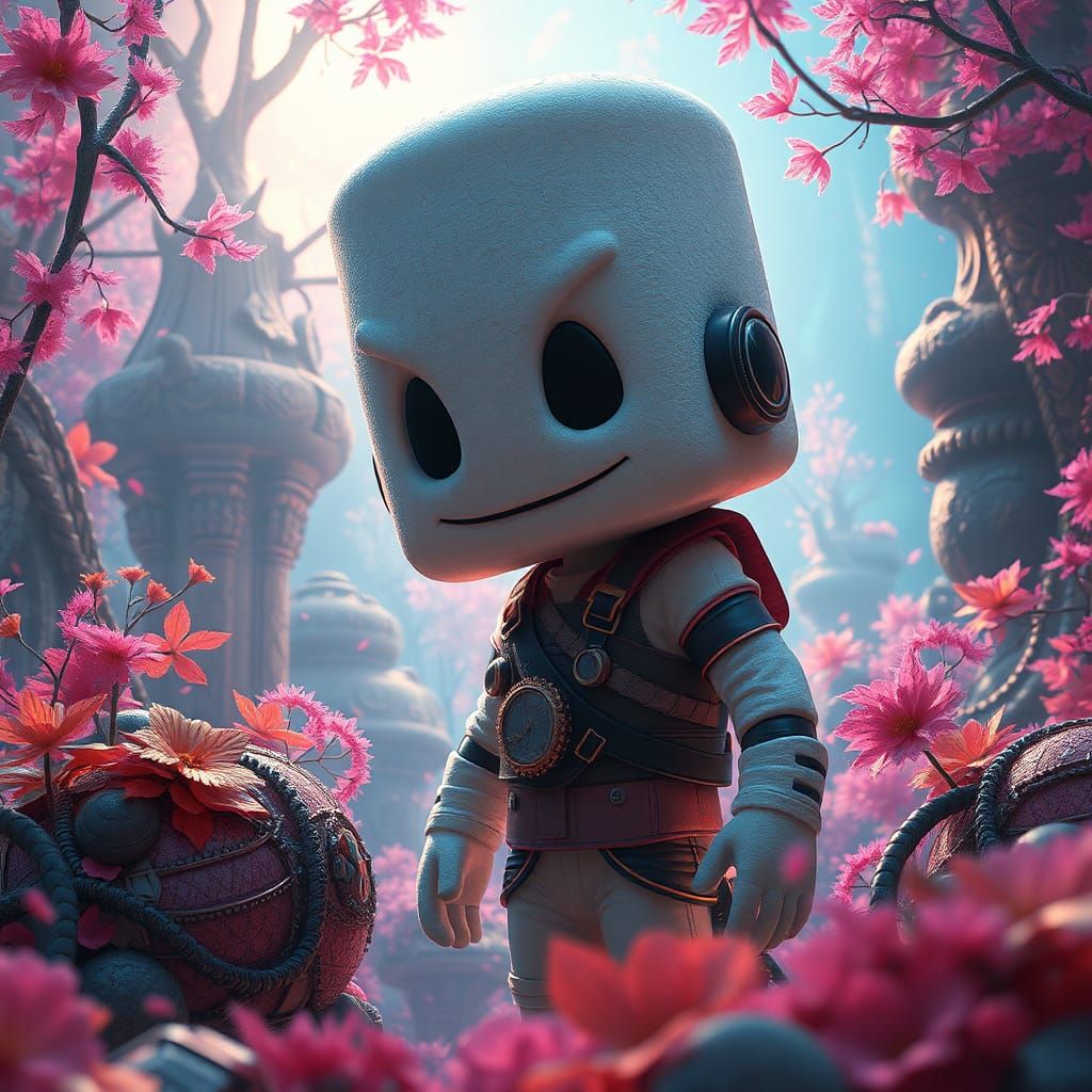 MarshmallowPunk Rockstar in Dreamlike Cyberpunk Environment