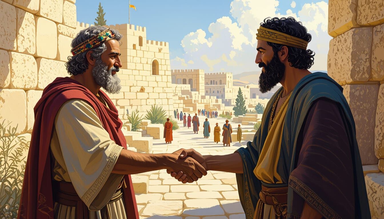 Ancient Israel: A Deal in Arthur Rackham Style