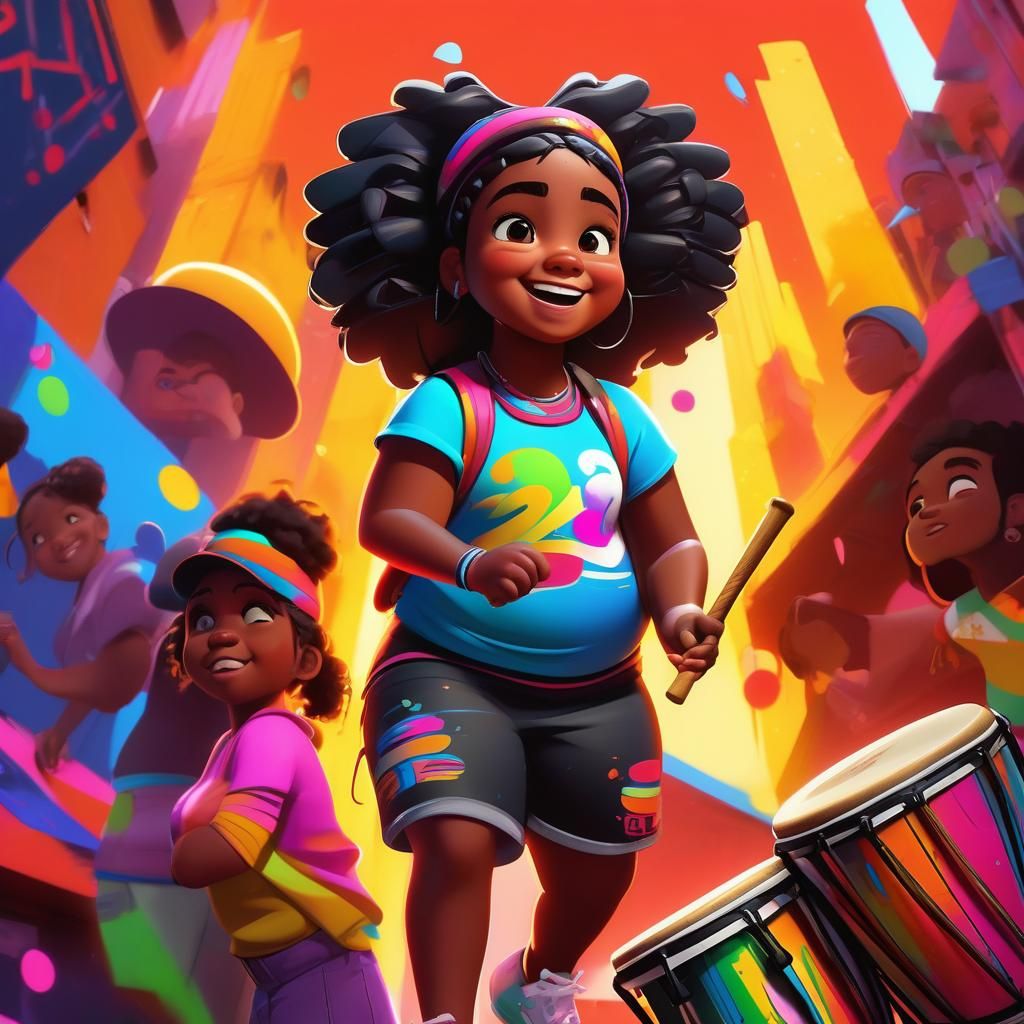 Conga Drumming Class in Graffiti Art Style