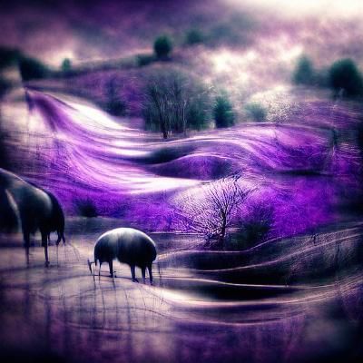 Surreal Purple Valley Dreamscape