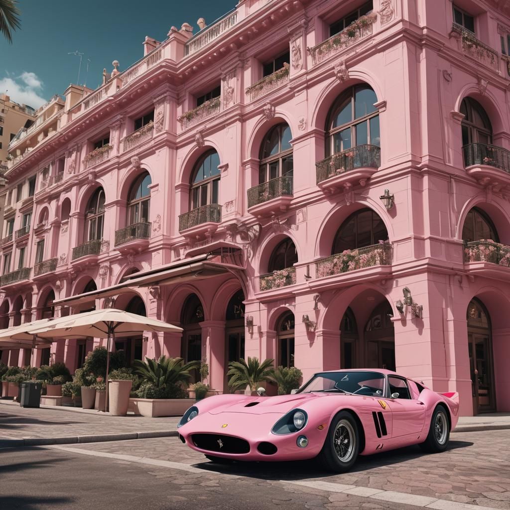 Modernized Pink Ferrari 250 GTO in Monaco