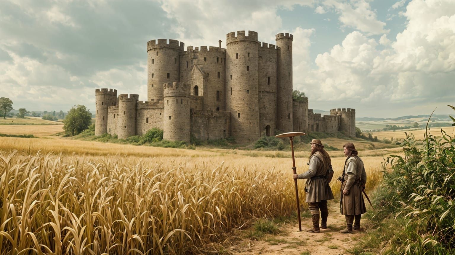 Medieval Castle in White Briar Landscape