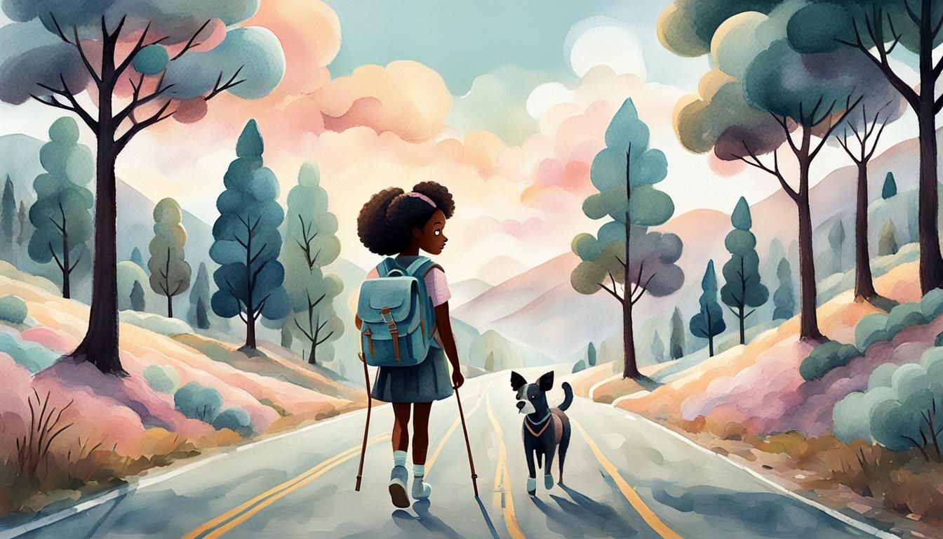 Wool Girl's Adventure: A Naomi Okubo-Inspired Illustration