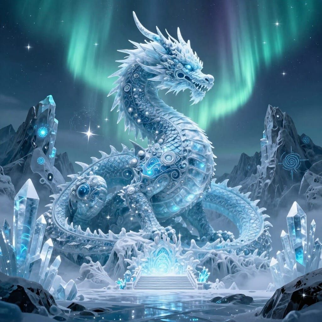 Ice Dragon Guardian of Celestial Mountain Sanctuary