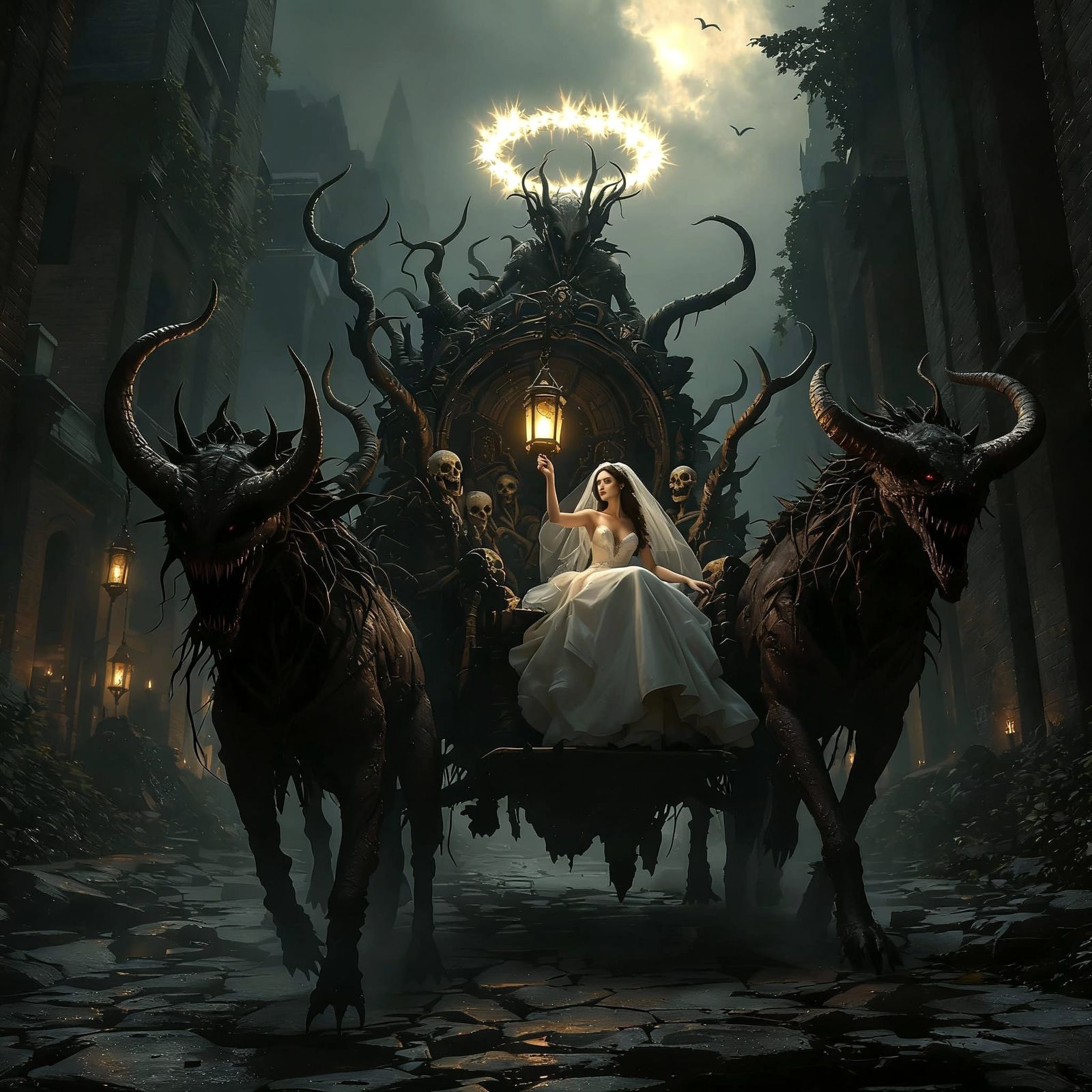 Undead Bride in Voodoopunk Chariot Through Dark City