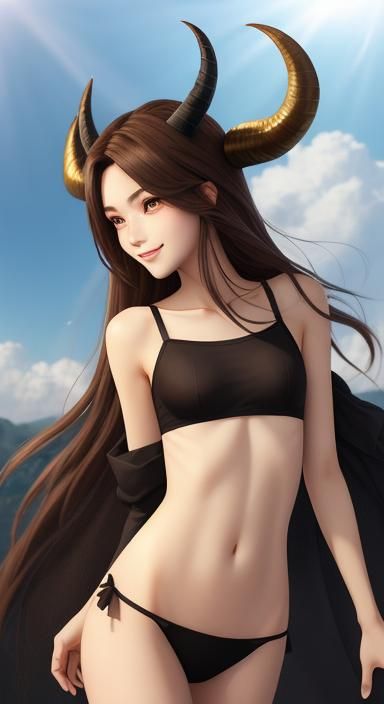 Androgynous Girl, Princess of Hell, in Divine Light