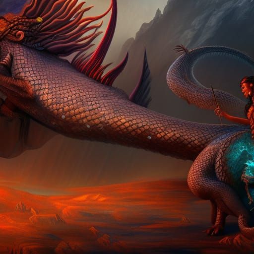 Shiva Battles Dragon: Detailed Fantasy Art