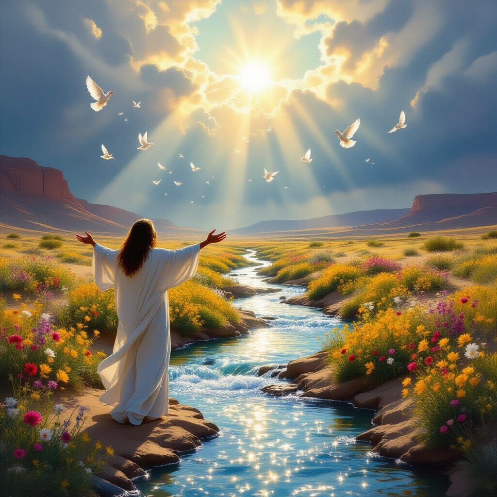 Desert Renewal: A Divine River of Light