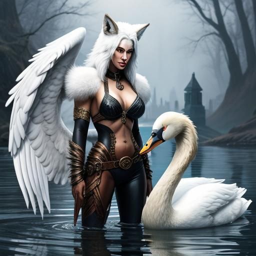 Swan-Girl and Wolf-Man Image
