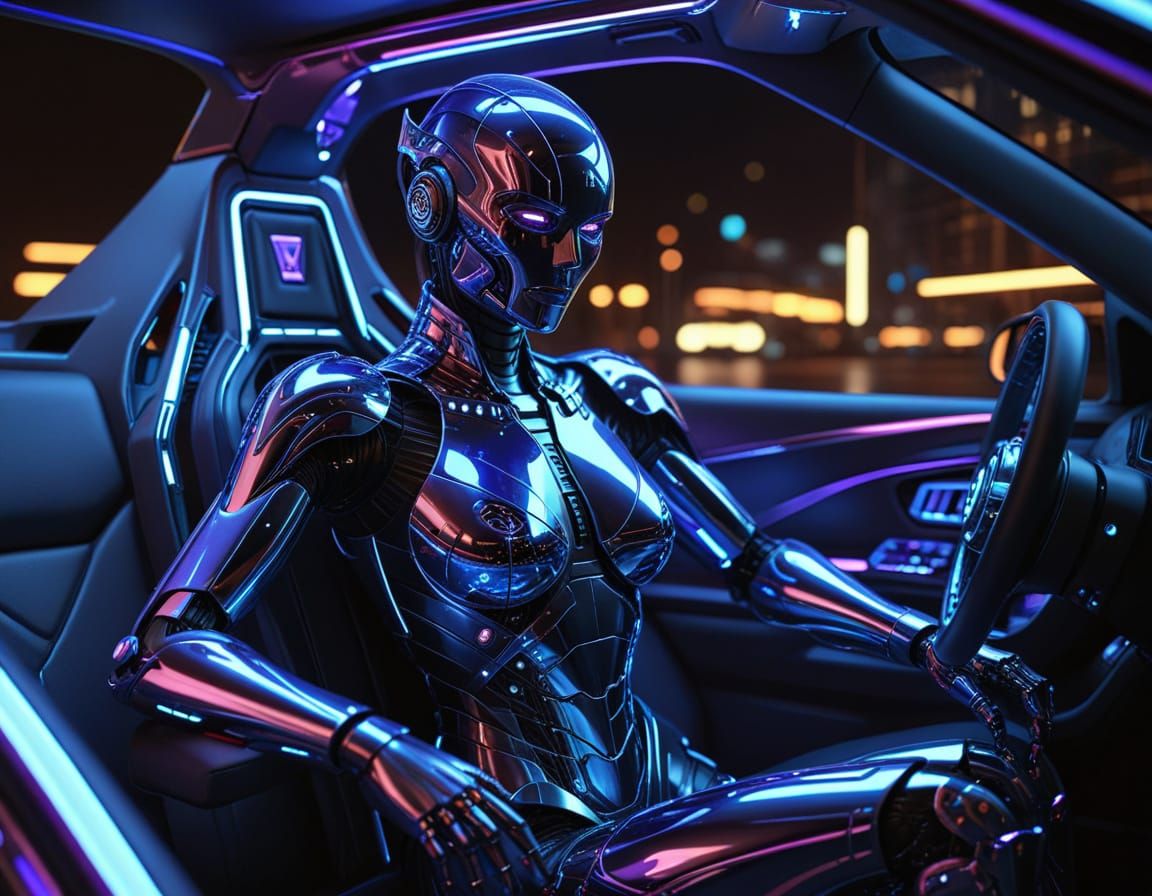 Futuristic Robot Art in Hajime Sorayama Style