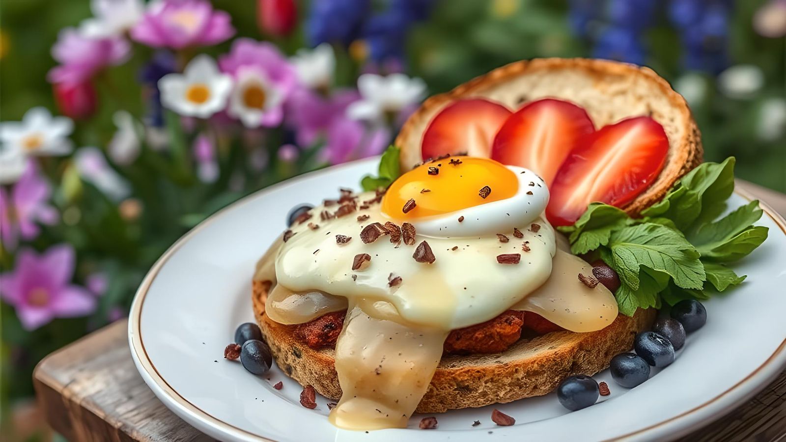 Vegan Breakfast in Spring Garden: Food Photography