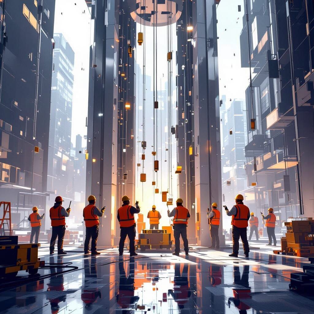 Epic Cinematic Elevator Modernization Digital Painting