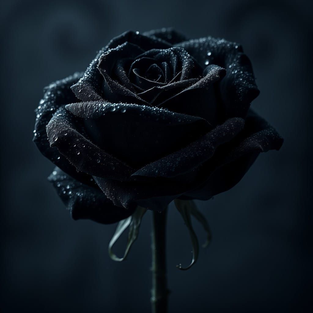 Mysterious Black Rose in Ethereal Light
