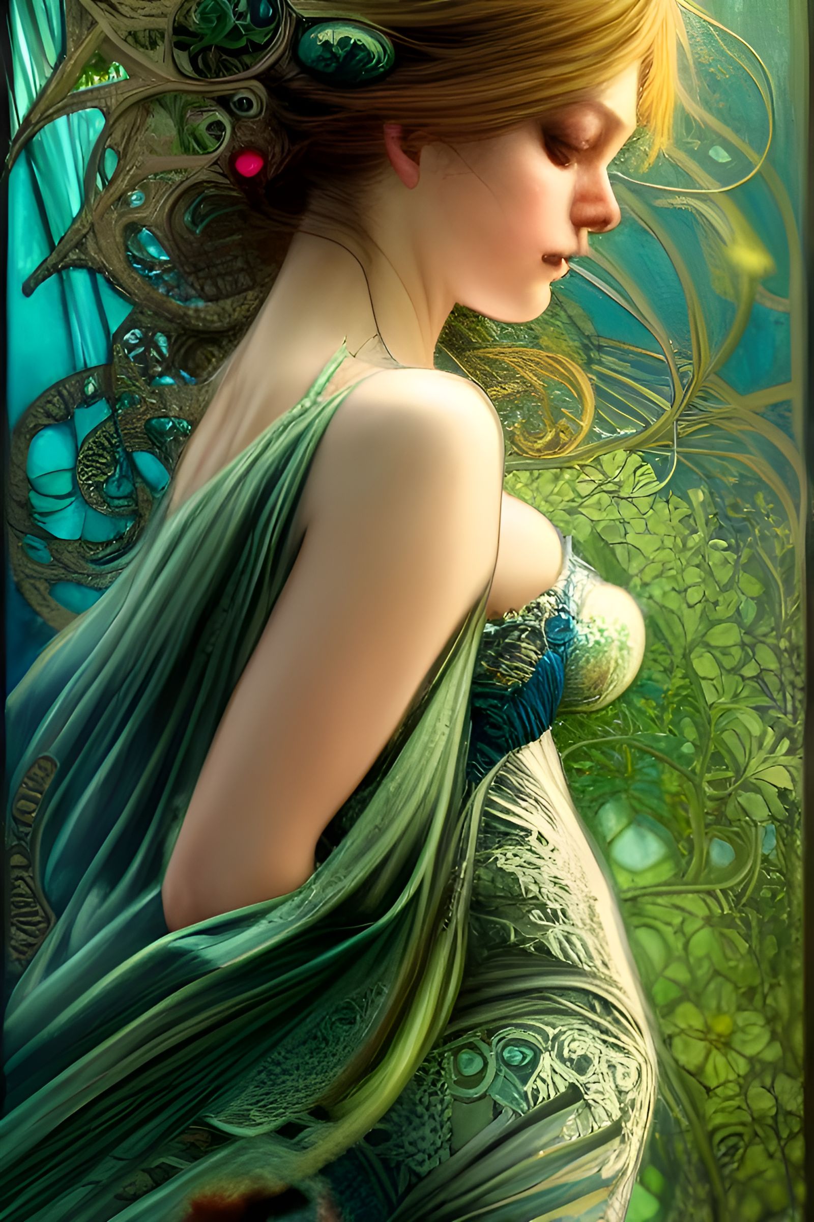 Happy Person in Electric Ukiyo-e Style