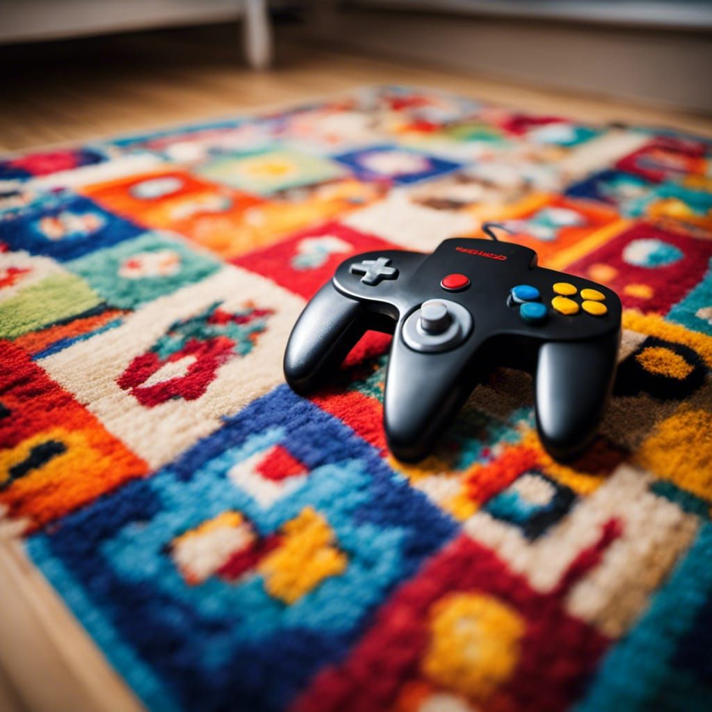 Nintendo 64 Console on 90s Bedroom Floor