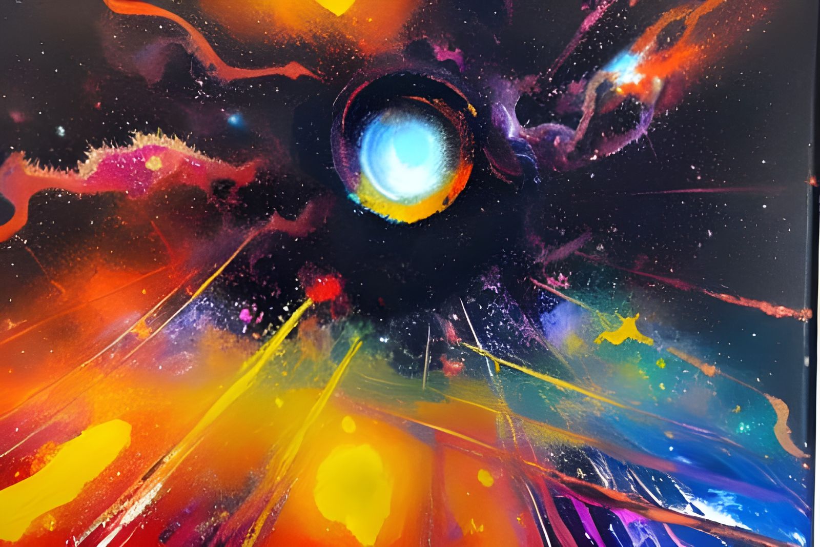 Black Hole Supernova in Expressionist Impasto Style