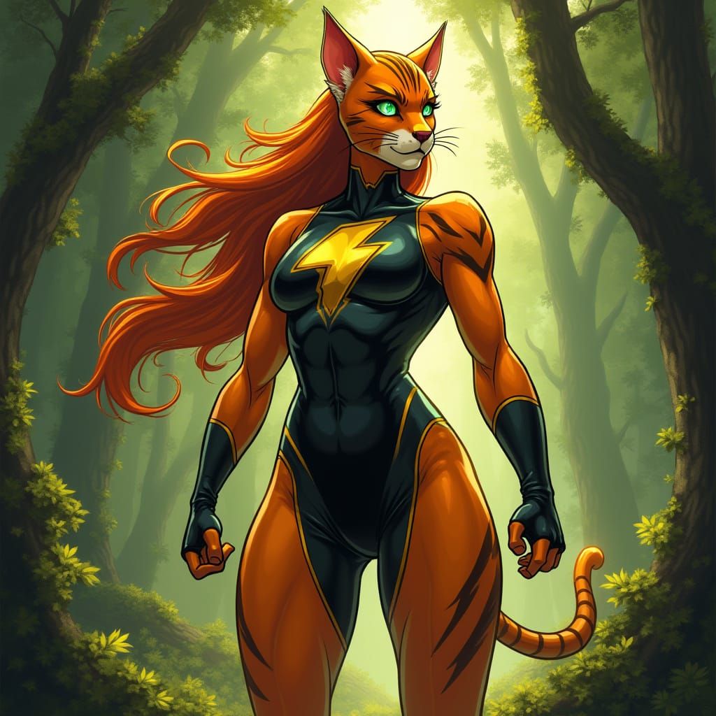 Mystical Warrior Cheetara in Ancient Forest