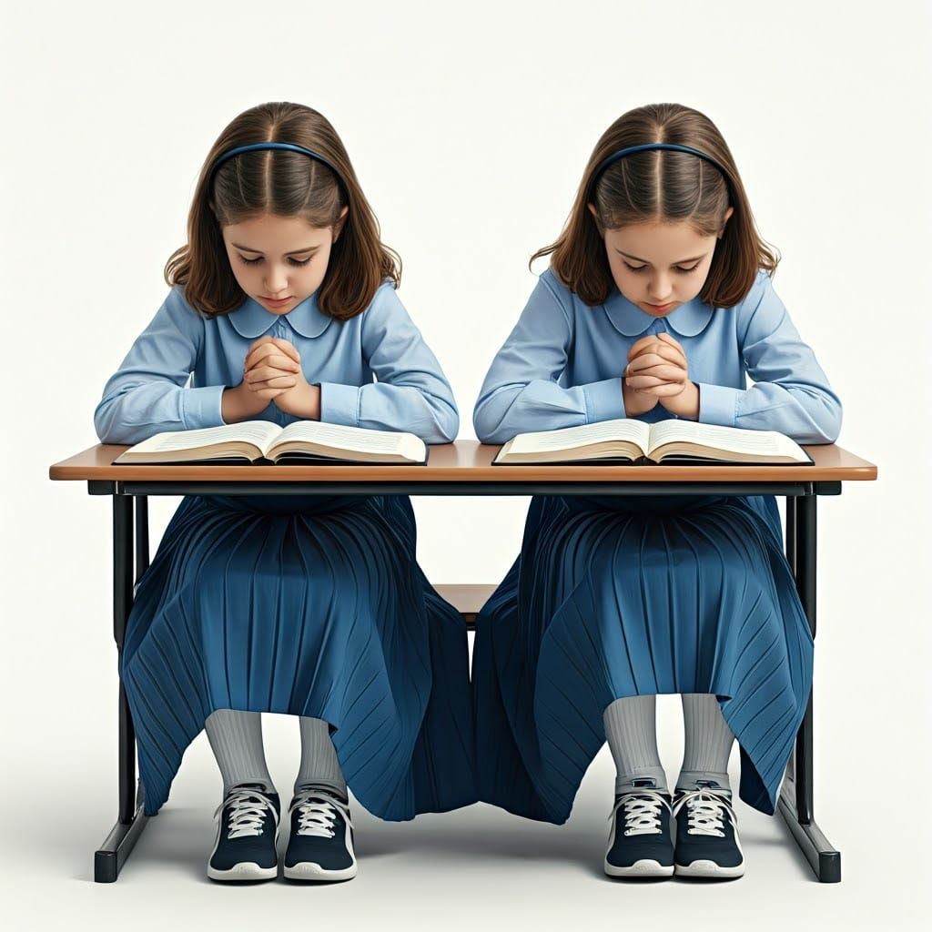 Ultra-Orthodox Girls in Prayer: Digital Painting Textures