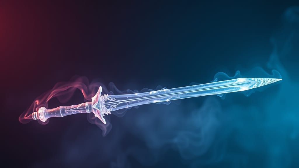 Ethereal Vapor Sword in Dreamlike Realism