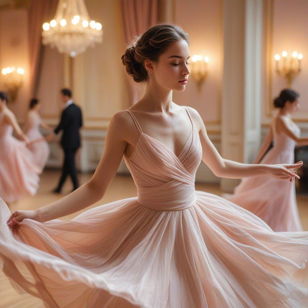 Ethereal Ballroom Dance in Soft Focus