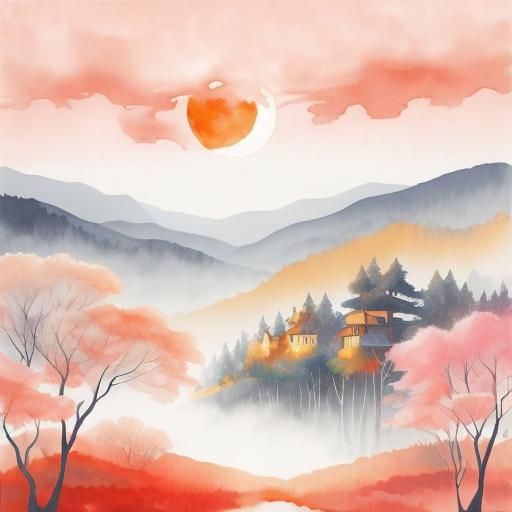 Moonlit Arabesque Forest in Impasto Alcohol Ink Style