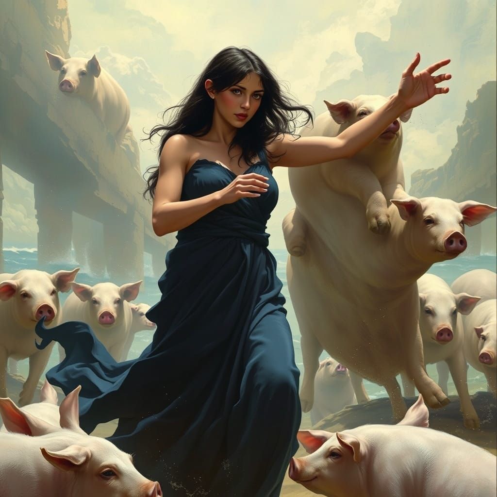 Circe Transforms Odysseus' Crew: Mystical Realism