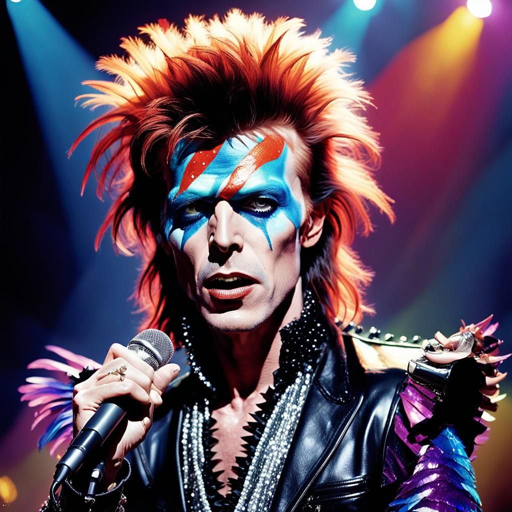 Dramatic Glam Rock Star Performs with Flair