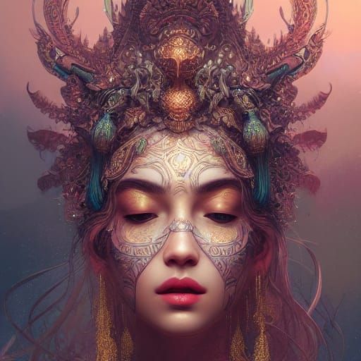 Goddess with Lip Gloss as Fantasy Art