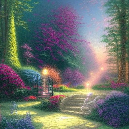 Ethereal Summer Night Fantasy in Luminist Style