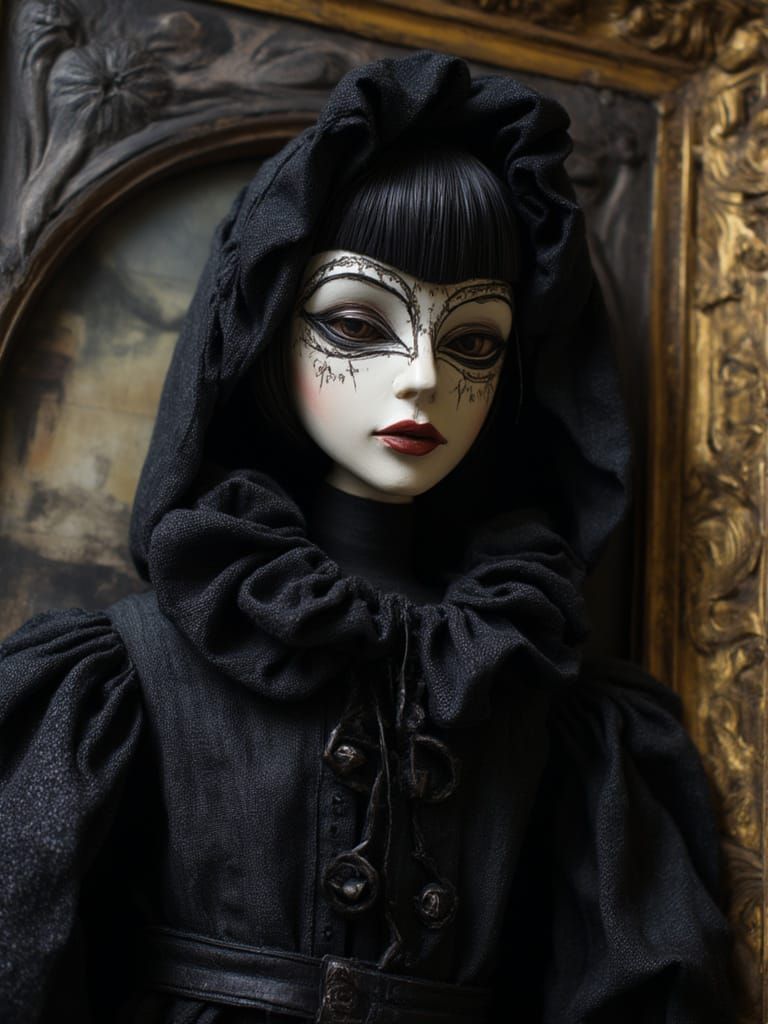 Goth Girl in Ornate Gilded Frame