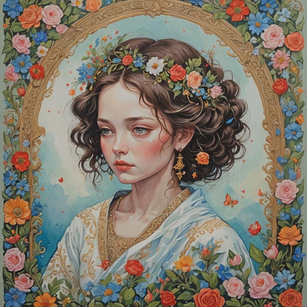 Detailed Gouache Painting: A Lover's Plea