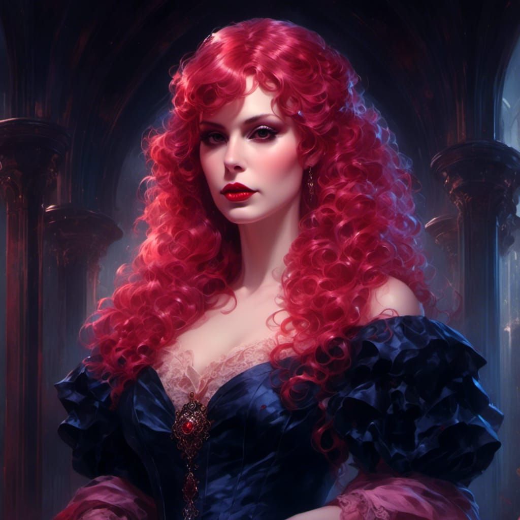 Victorian Vampire Mina Harker Portrait in Hyperrealism