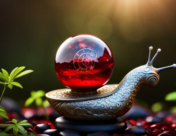 Snail with Garnet