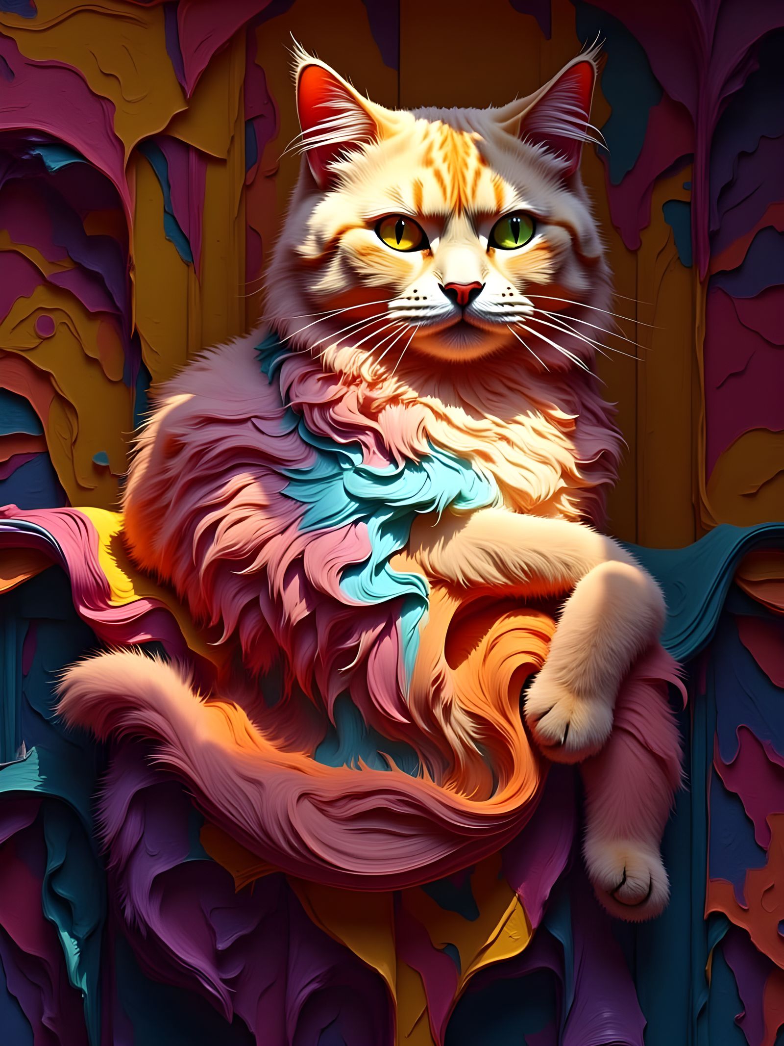 Abstract Geometric Art in Pop Art Style