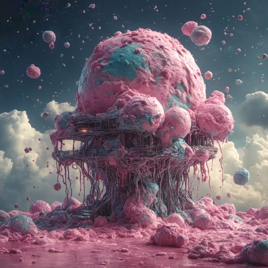 Ice Cream Spaceship: AI-Generated Concept Art