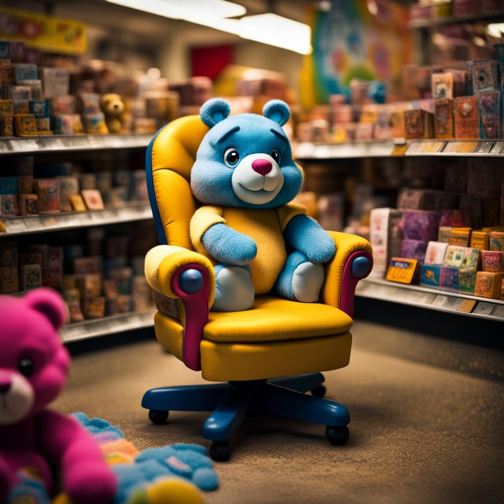Caring Chair with Care Bears in Toy Store