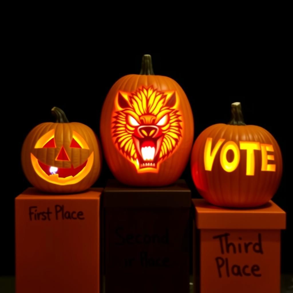 Pumpkin Carving Contest Winners Displayed