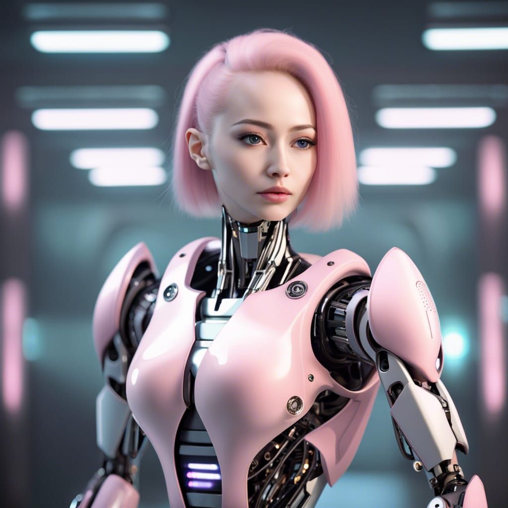 Attractive Pink Android with Replaceable Arms