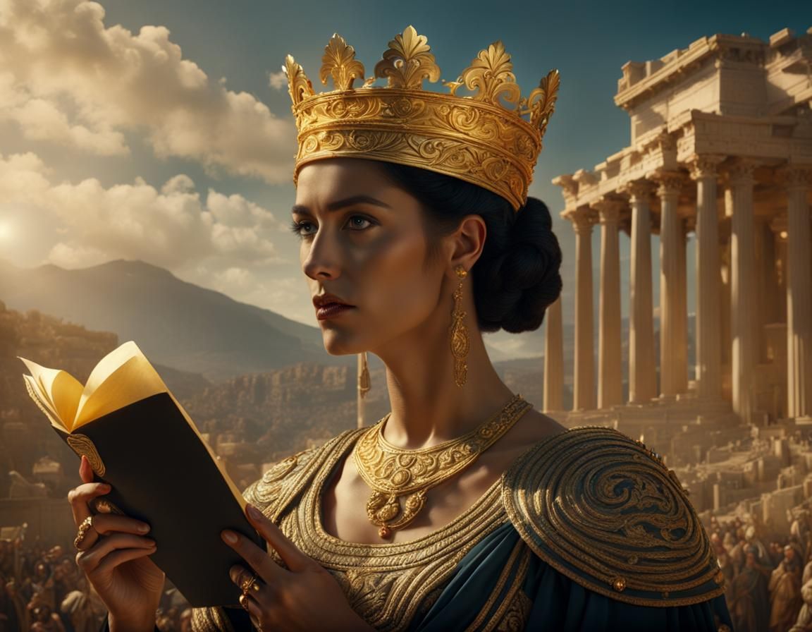 Calliope, Greek Muse of Epic Poetry: Digital Matte Painting