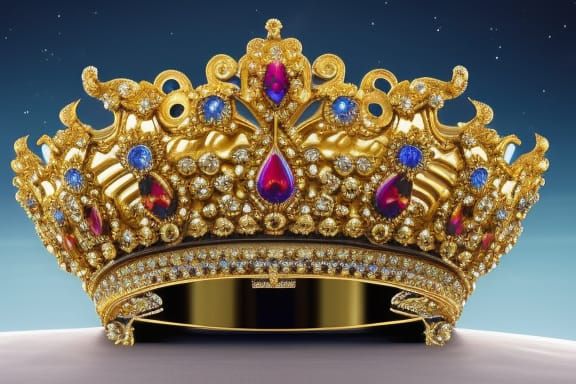 A beautiful highly detailed, intricate, exquisite, elaborate Royal Crown
