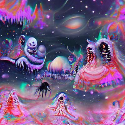 Surreal Cosmic Horror Landscape in Digital Art