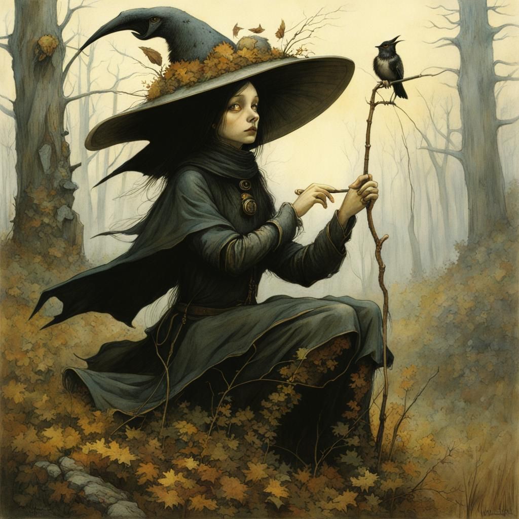 Bauhaus Glitchcore Witches in Nature