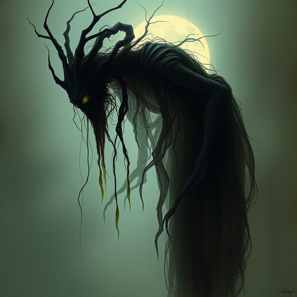 Ethereal Vampire Queen in Dark, Mystical Veil