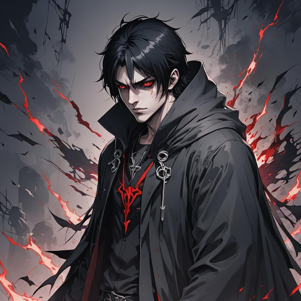 Anime Vampire Boy with Necromantic Powers