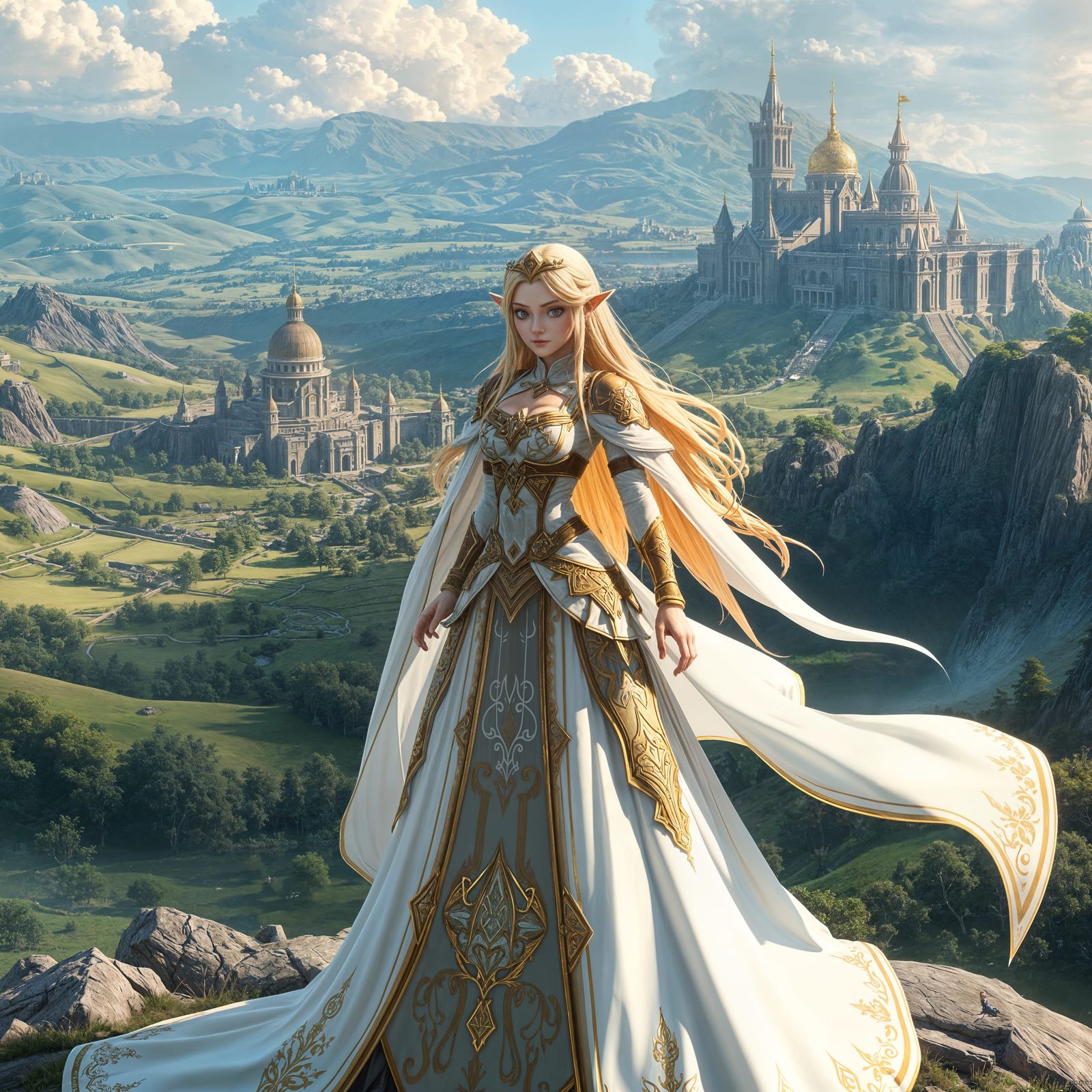 Ethereal Anime Goddess in 3D Concept Art