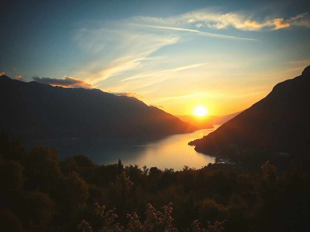Lake Como Sunset: 80s Style Photography