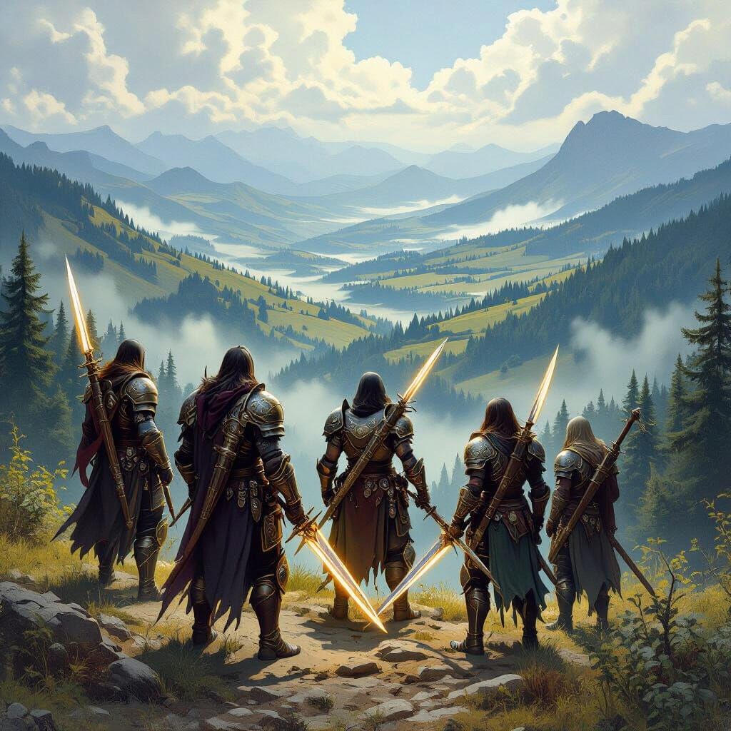 Armored Adventurers at the Edge of Wilderness