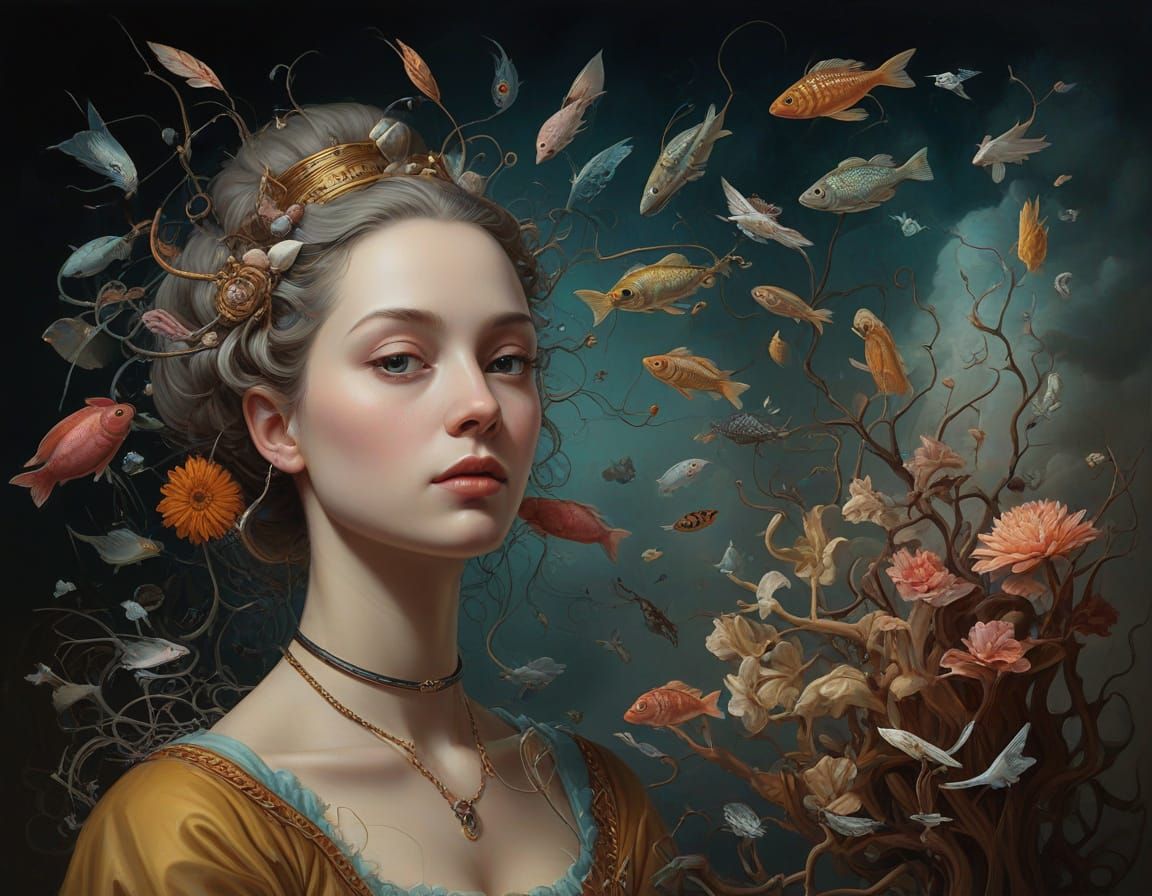 Surrealistische Darstellung von Menschlichen Katastrophen