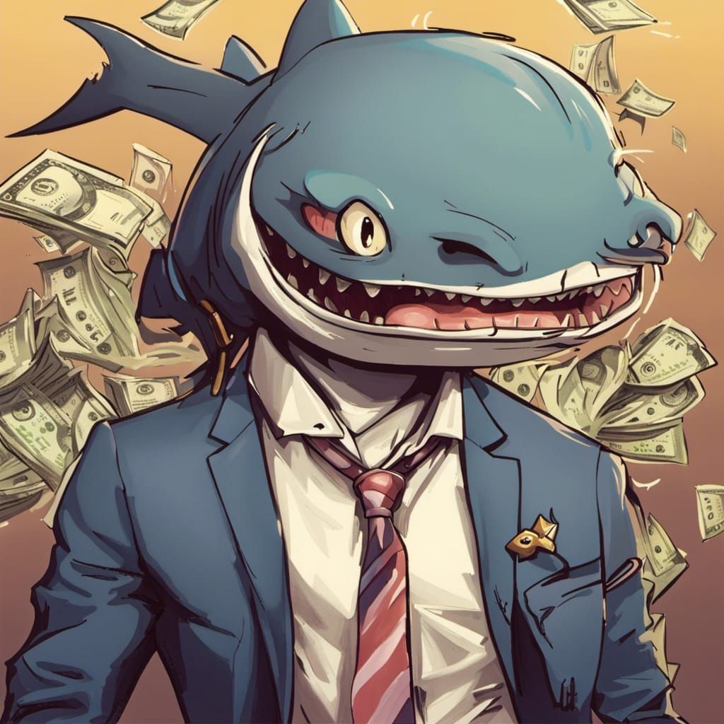 Anime Style Banker Chasing Borrowers into Debt