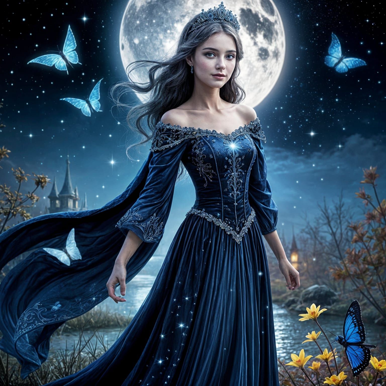 Enchanting Night Princess Portrait